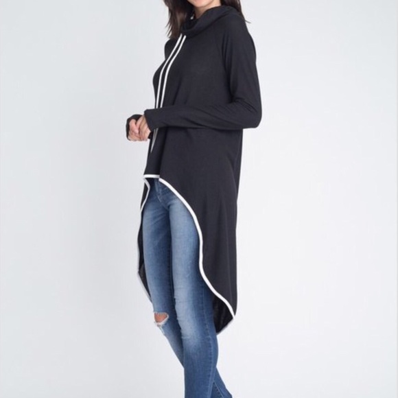 ‼️CLEARANCE‼️ Cowl Neck Long Sleeve High Low - Picture 4 of 6